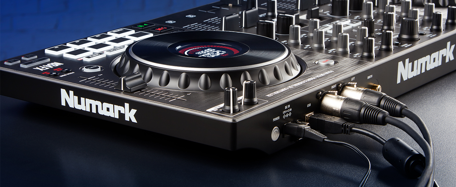 DJ контролер Numark NS4FX 4-канальний з touch-jogwheels, Pads та ефектами, Serato DJ Lite