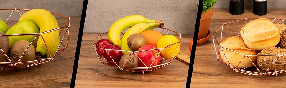 Таця Moritz & Moritz Obstschale Roségold, 27,5 см - фруктова таця з рожевого металу, кошик для подарунків, фруктів, овочів та хліба