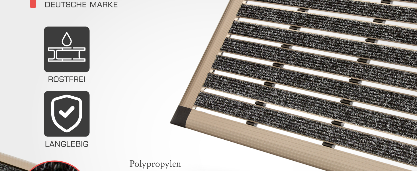 Aluminum Outdoor Doormat - 50x80cm - Rust-Proof, Non-Slip - Champagne Gold