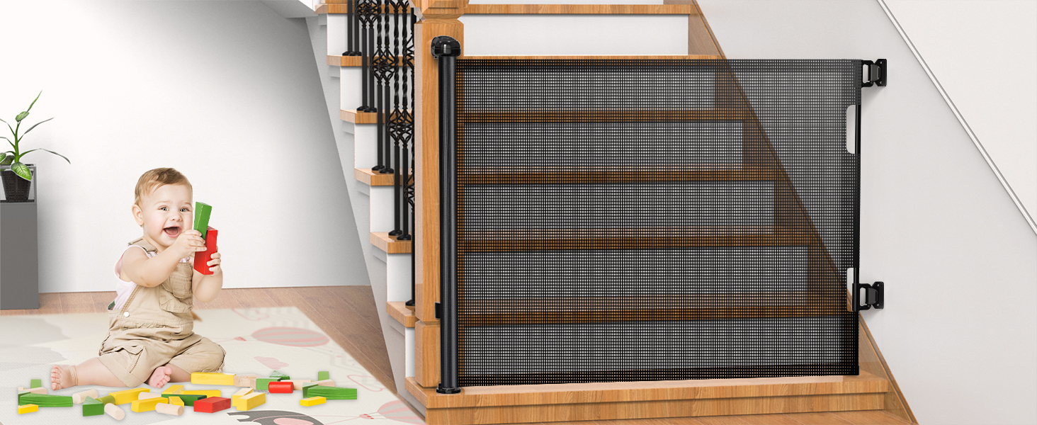 Захист для дитячих воріт Nalezuns, висувний, 0-180 см, сірий, для дітей