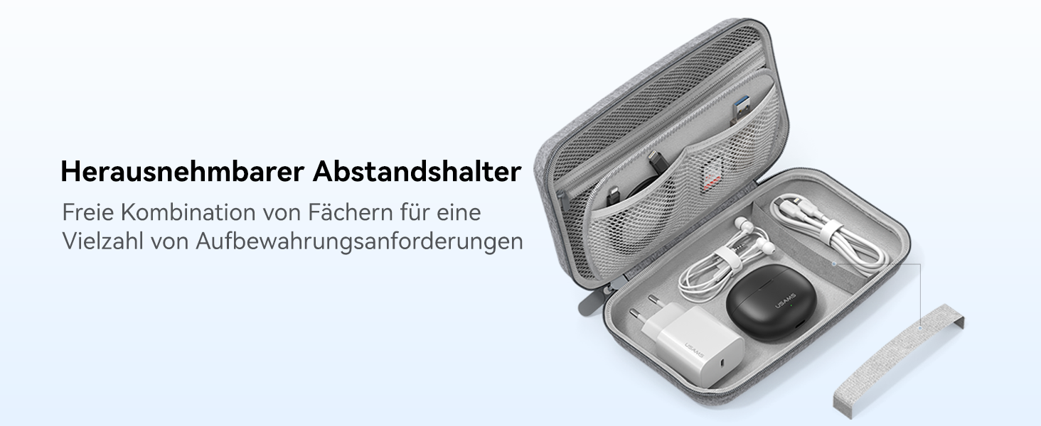 Водонепроникна електронна органайзер для кабелів, портативна двошарова кабельна сумка