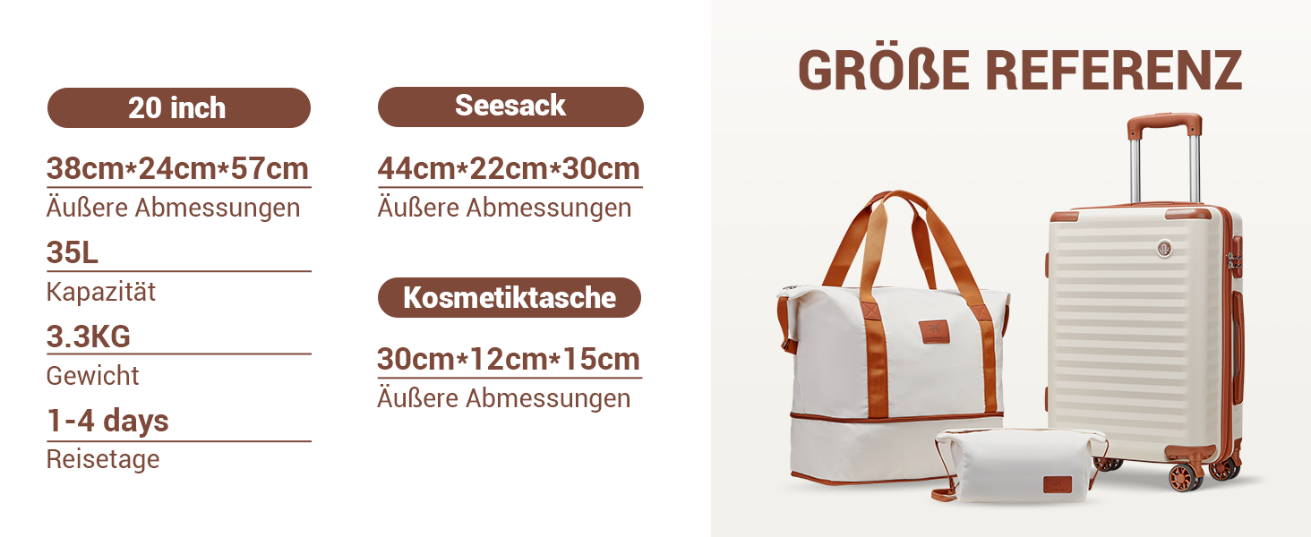 Чемодан Joyway ABS з жорсткою обшивкою, ручний багаж 56 см з TSA замком, відсіком для напоїв та стійким до тиску каркасом, білий