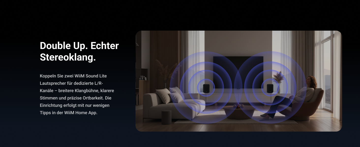 WiiM Sound Lite – Розумна колонка з Alexa, Wi-Fi 6E, Bluetooth 5.3, Hi-Res 24-bit/192kHz, AI RoomFit, 100W, для ПК та TV, Біла