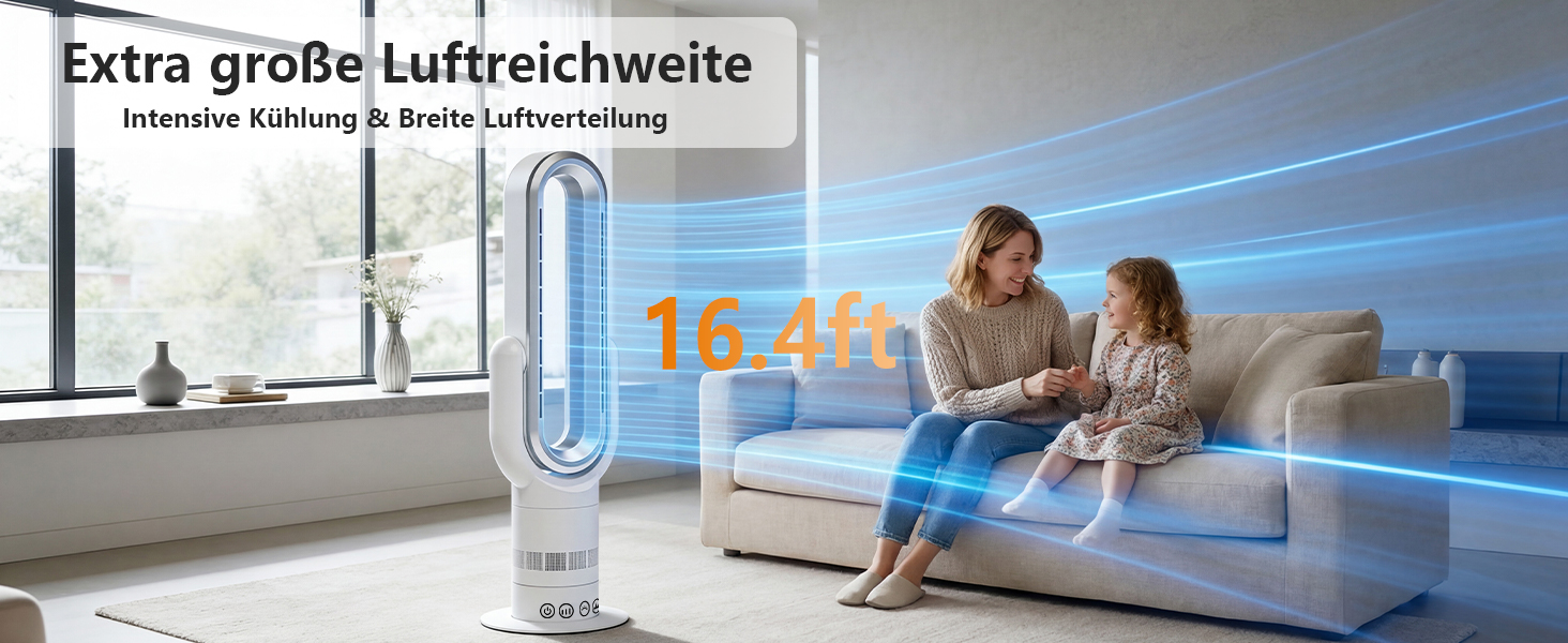 Безлопатевий вентилятор-нагрівач TP18Pro 2-в-1: охолодження та обігрів, 10 режимів охолодження, 3 - обігріву, пульт та сенсорне керування, тихий DC-двигун