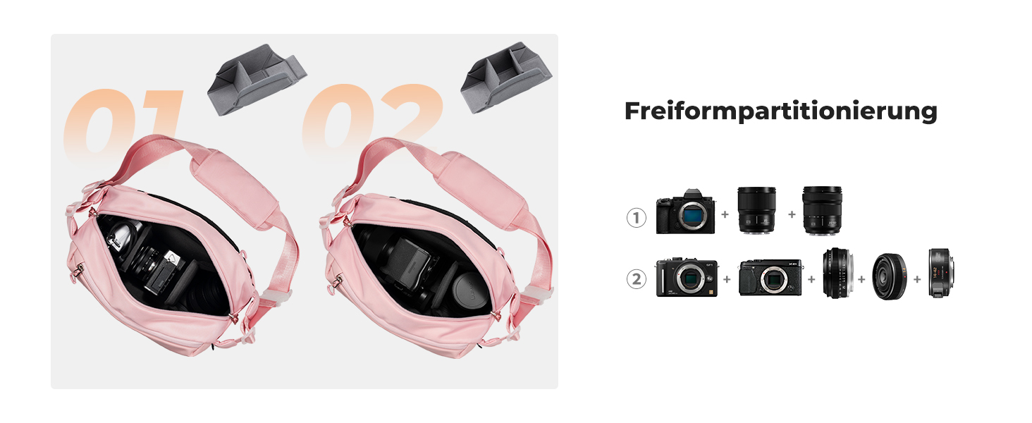 Рюкзак для камери K&F Concept, сумка через плече, фотосумка, квадратна сумка для фотографів, сумісна з Canon/Nikon/Sony/DJI Mavic