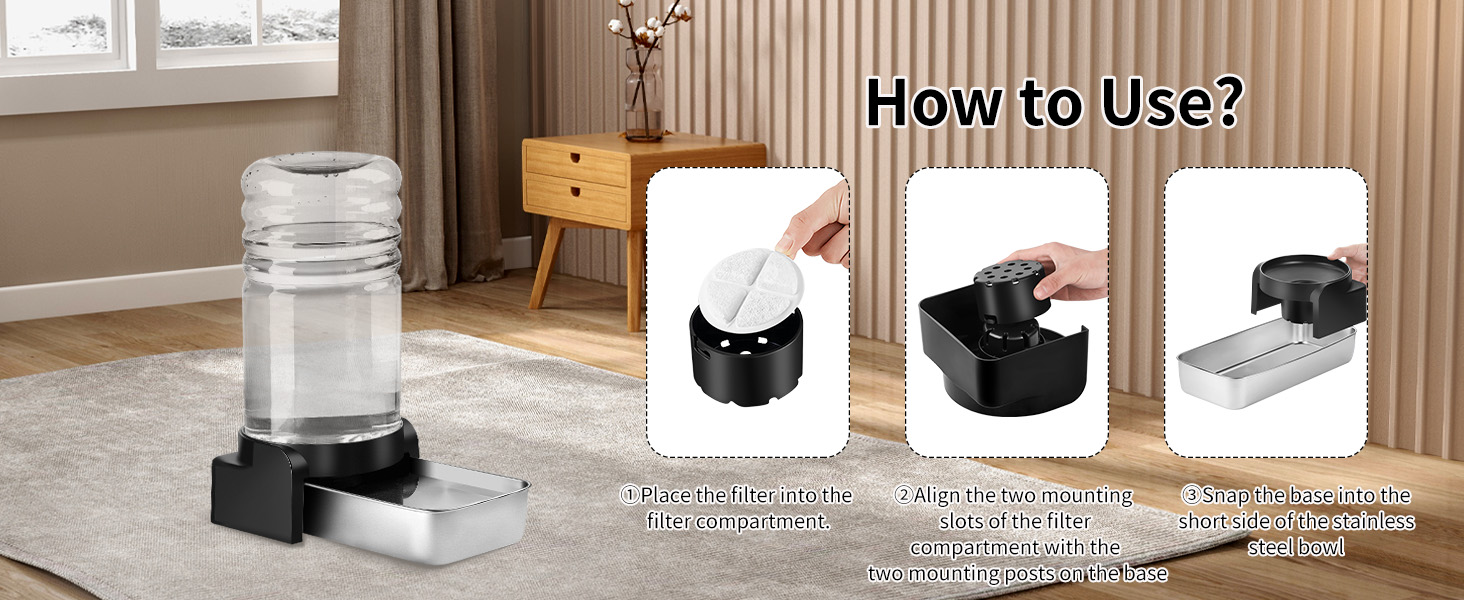 Автоматичний диспенсер води для собак великих порід Marchul 8.6L з мискою та килимком, 3 фільтри