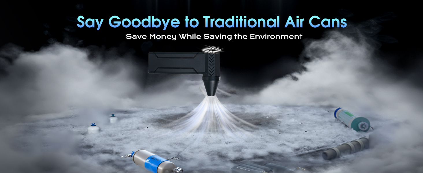 Електричний пилосос для повітряного видування, 3 швидкості, 160000 об/хв, для чищення ПК, електроніки, диванів, авто, офісної техніки (Чорний)