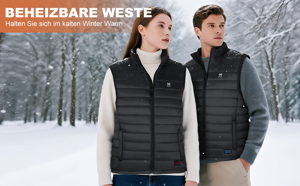 Обогревна жилетка для чоловіків та жінок, 6 зон нагріву, 3 температурні режими, легка, для зимових видів спорту, чорний, EU