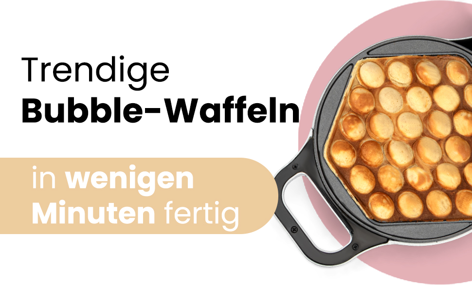 Clatronic Bubble Waffle Maker - 700W Rotating Waffle Iron with Non-Stick Surface | WA 3772