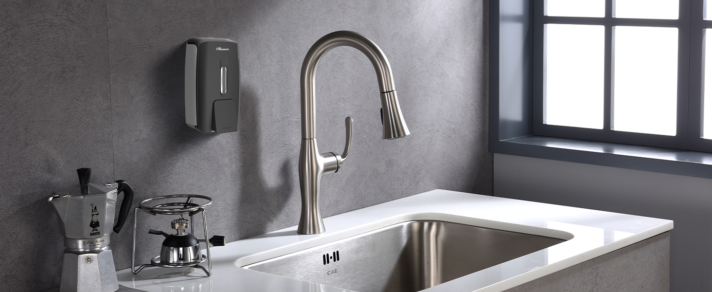 Настінний диспенсер для рідкого мила (9088) - чорний