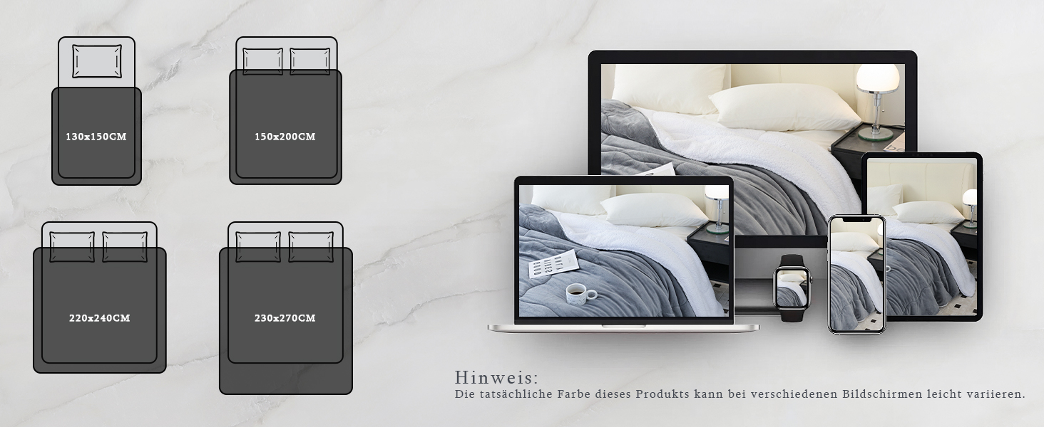 CHOSHOME Плед пухнастий, теплий, фланелевий, мікрофібра, 230x270 см (Чорний)