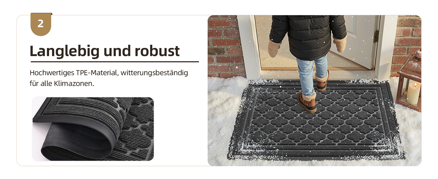 Килимок придверний Color G для вулиці 44x75 см, стійкий до зносу та вологи, протиковзний брудозахисний килим для входу, балкона та дверей (Сірий)