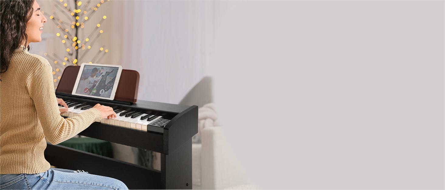 Клавіатура Eastar EK-10S, 61 клавіш, цифловий піаніно для початківців, дітей. З педалью сустейну та підставкою для нот.