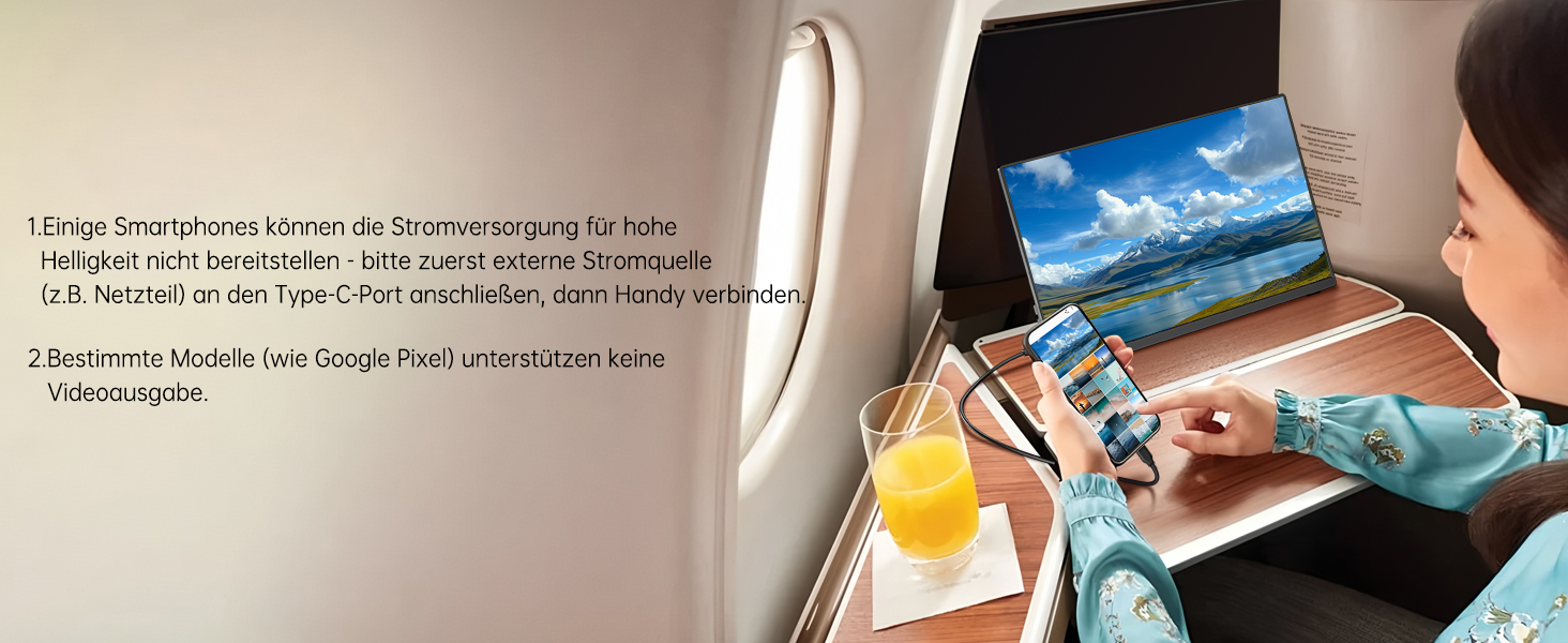 Портативний монітор 15.6' FHD IPS з динаміками та підставкою, ультратонкий додатковий екран для ноутбука/ПК/Mac - USB-C & HDMI, з захисним чохлом, матовий чорний 15.6