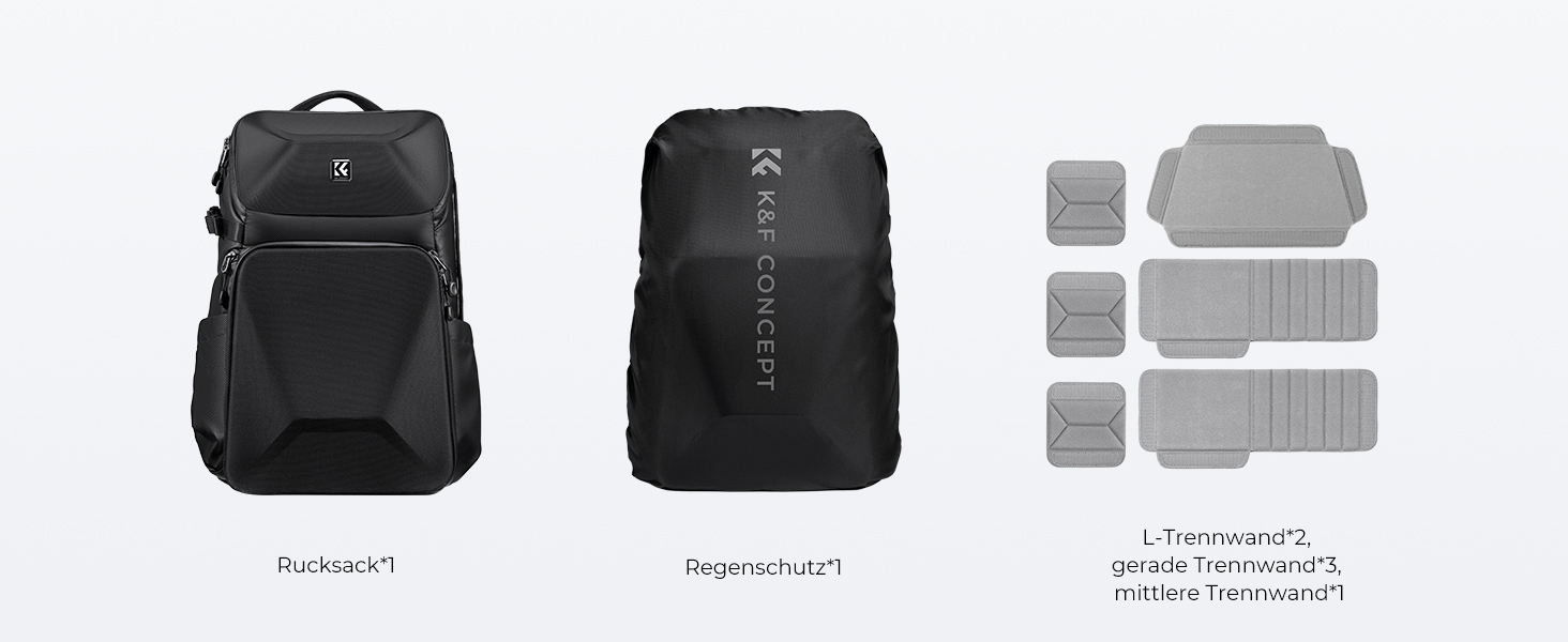 Рюкзак для камери K&F Concept: водонепроникний фоторюкзак для DSLR/зеркальних камер (20L, чорний)