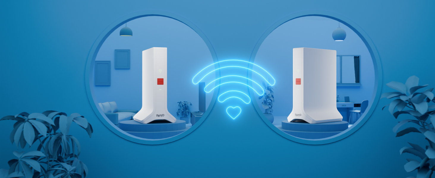 Набір FFRITZ!Mesh 4200 (2 шт.) - Mesh-система Wi-Fi 6 (Triband), до 4200 Мбіт/с, охоплення до 5 кімнат, для міжнародного використання