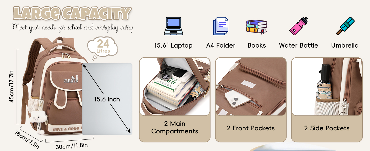 Шкільний рюкзак для дівчаток-підлітків: легкий, водонепроникний, з милим брелоком. Підходить для 3-5 класів та старшої школи. Великий рюкзак фіолетового кольору