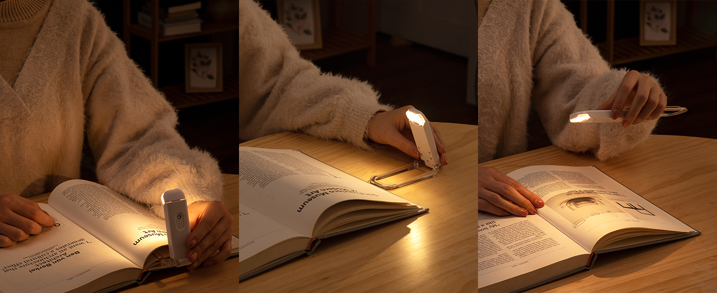 LED лампа для читання DEWENWILS на кліпсі, USB перезарядна, 2 рівні яскравості, тепле біле світло, подарунок для дітей та книголюбів