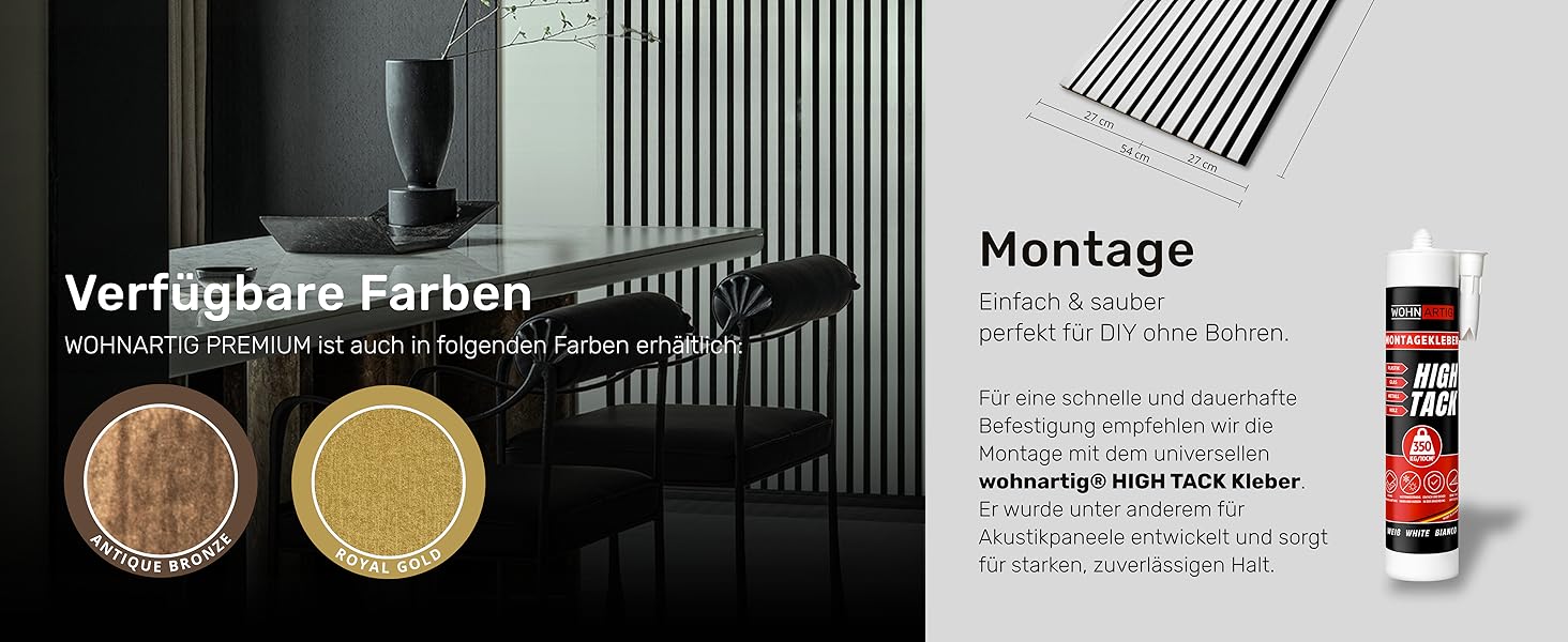 Акустичні настінні панелі з фетру Brushed Silver 364, комплект 2 шт. (275x54 см, загальна площа 1,485 м²)