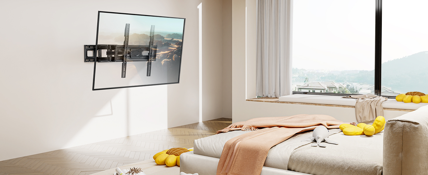 Настінне кріплення для телевізора ELIVED поворотне, нахильне, для LCD/LED/OLED 26-70 дюймів, VESA 400x400, до 45 кг, з висувним механізмом