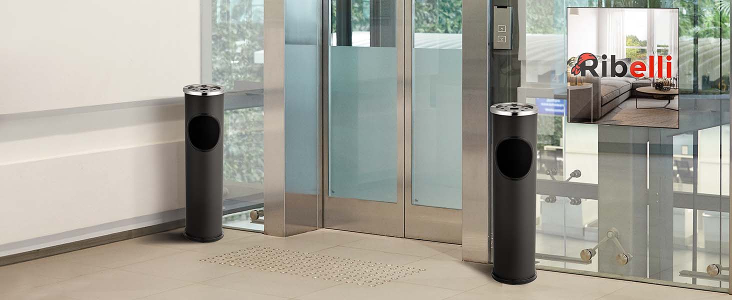 Металева підставка-попільниця для вулиці та дому, чорна. Відро для сміття, стійка, для входу, анти-вітер.