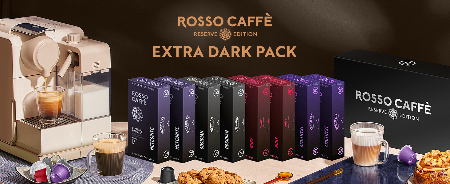 Капсули кави ROSSO CAFFÈ Nespresso Reserve Edition, 80 шт. (8 сортів преміум еспресо), сумісні з Nespresso, Made in Italy