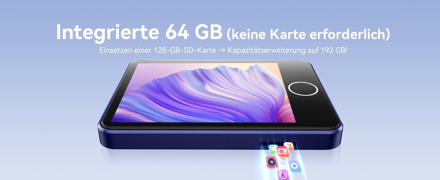 MP3 плеєр GPTEK з Bluetooth 5.3, 2.8