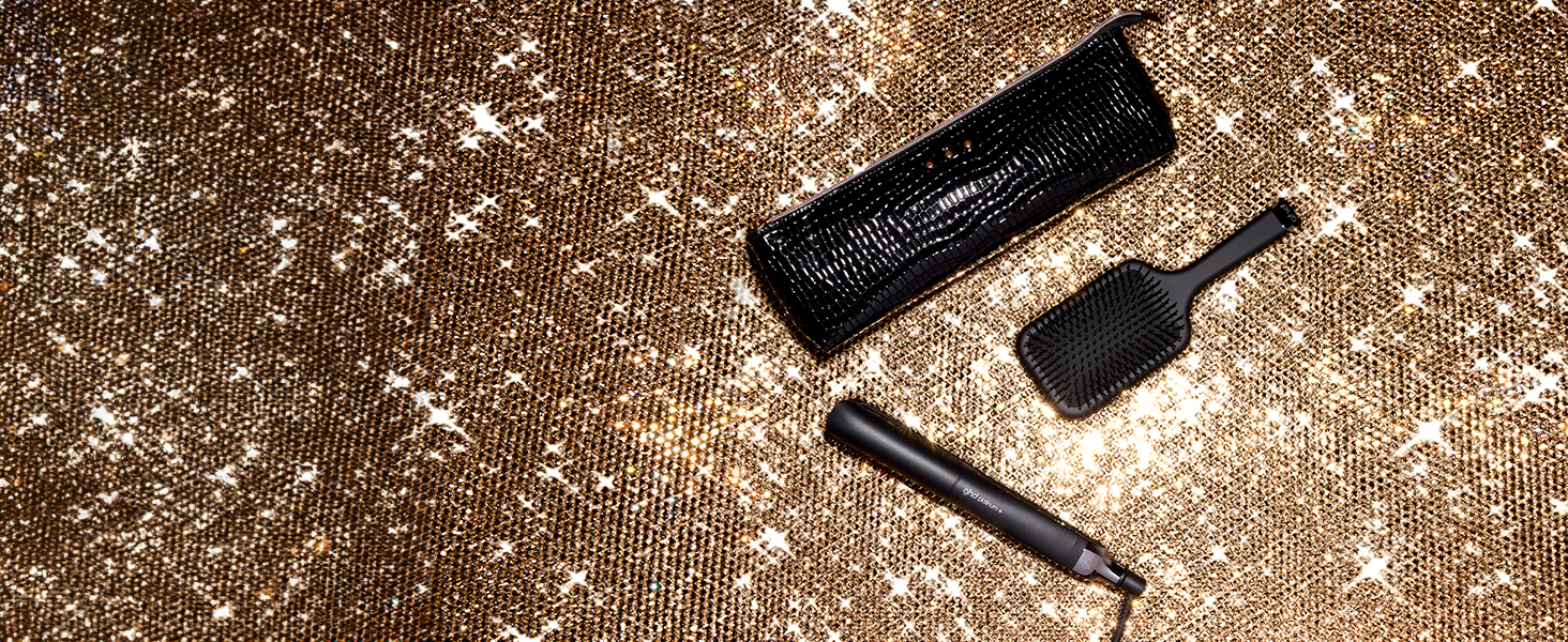 Гладка щітка ghd Glide: для шовковистого та блискучого волосся, випрямляє та укладає сухе волосся, без пуху, для всіх типів волосся, без пошкодження волосся (Подарунчий набір Black)