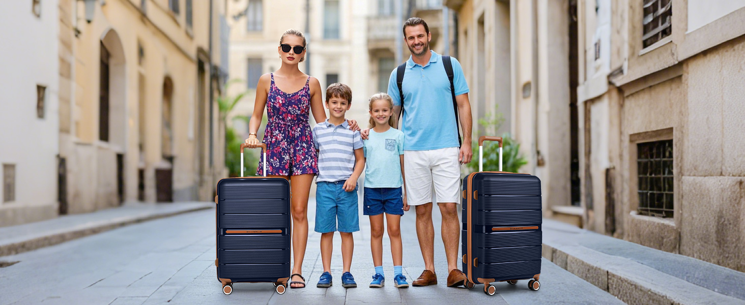 Чемодан British Traveller Mittelgroß: міцний валіза на 4 колесах з TSA-замком, 66 x 43.3 x 28.5 см, бежевий (темно-синій), 24+28 дюймів