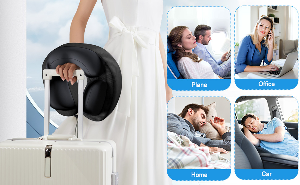 Подушка для шиї JINXIA: М'яка версія з memory foam для подорожей (літак, авто, поїзд, офіс)