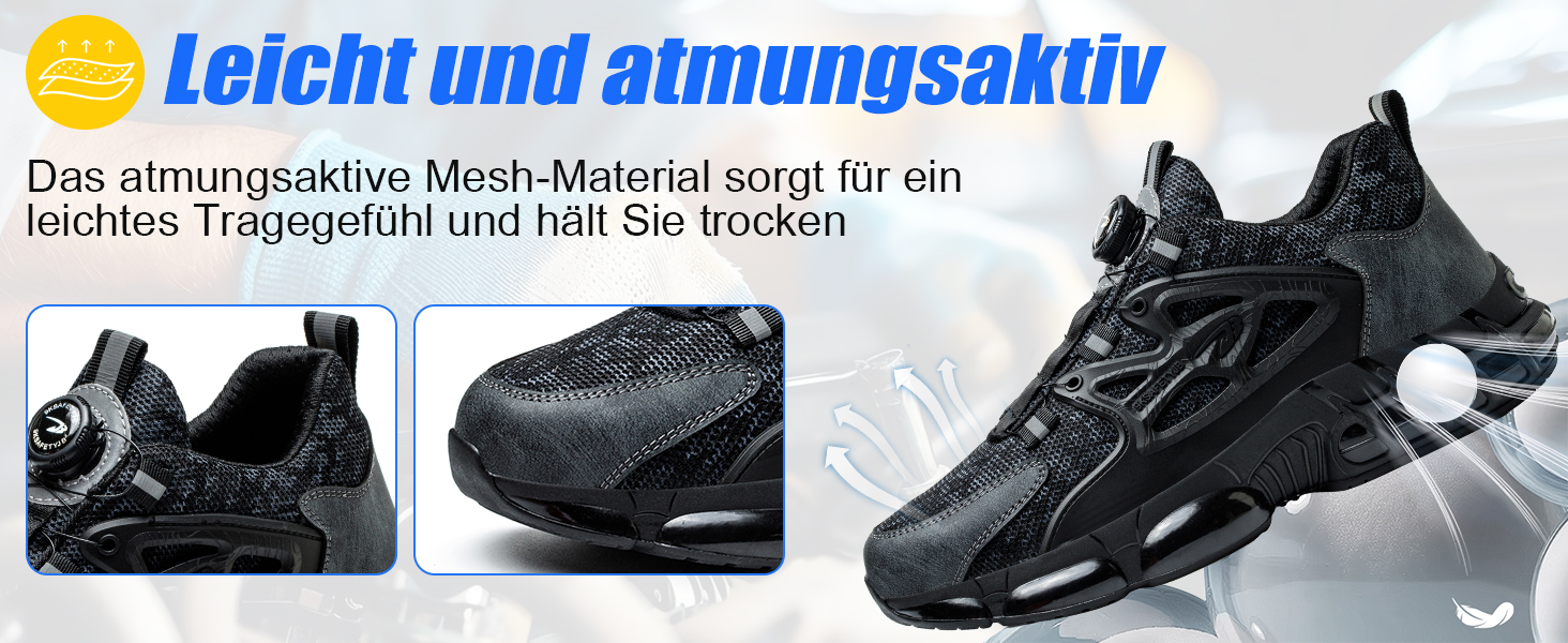 Робочі черевики безпеки для чоловіків та жінок. Спортивні, легкі, антипрокольні, антиударні. Розміри 38-41 EU, колір чорний