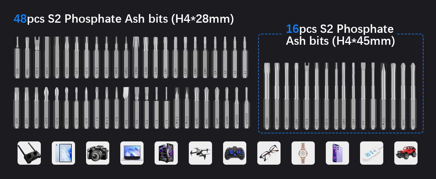 Набір мініатюрних електричних викруток 66 в 1 з магнітом, 5 режимів крутного моменту для ремонту телефонів, ноутбуків, окулярів, годинників