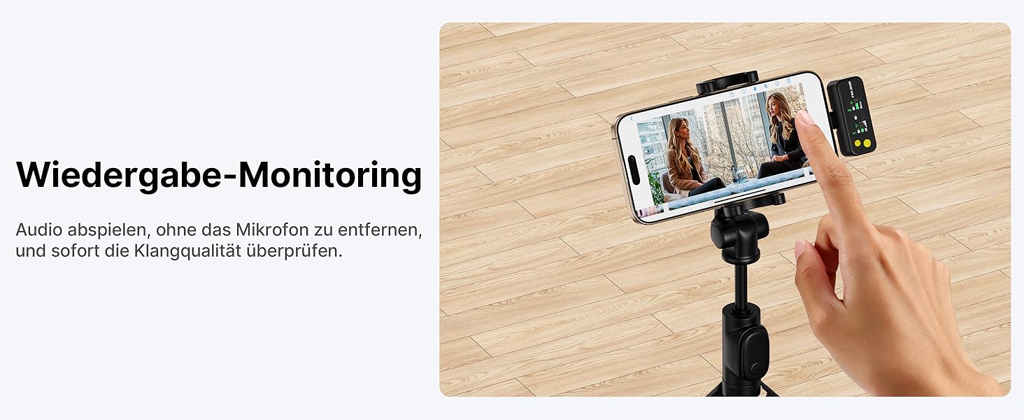 Бездротове петличне мікрофону FULAIM X6S для iPhone, Android, з AI-шумопоглинанням, 48 кГц/24 біт, з кейсом для зарядки та зберігання, для відеозйомки та Vlogging