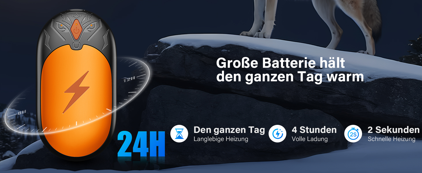 Електричні грілки для рук 2 шт. - Ultraleicht, багаторазові, USB, 3 режими, до 24 годин, для активного відпочинку взимку (Оранжевий)