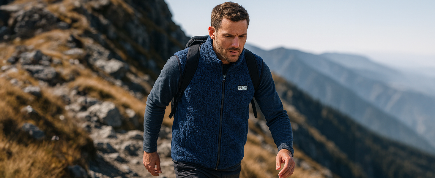 LABCOOL Тепла жилетка з підігрівом - чоловіча та жіноча жилетка з флісу - USB-підігрів з акумулятором 10000mAh - 6 зон підігріву з 3 рівнями температури - можна прати в пральній машині, розмір M, синій