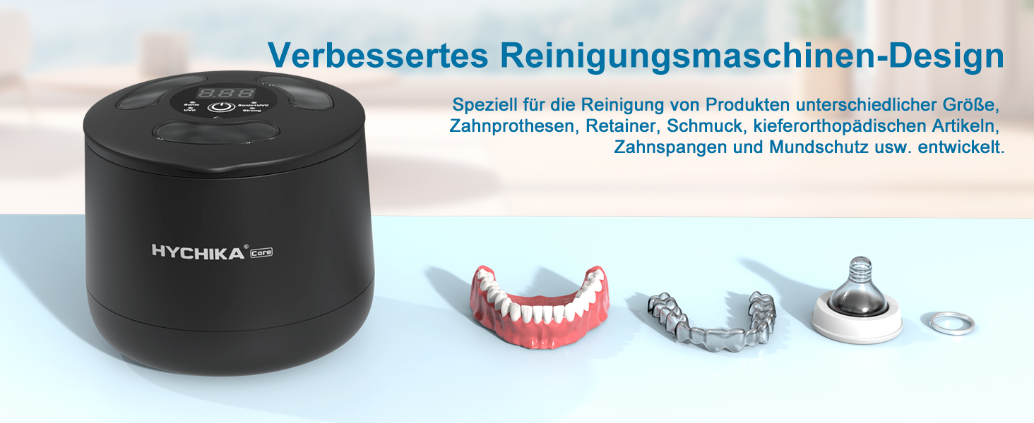 Ультразвуковий очищувач для кап, брекетів та елайнерів з УФ-стерилізацією 45 кГц, 4 режими, 200 мл, чорний