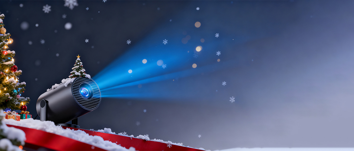 Портативний проєктор Yoton Mini Beamer Wi-Fi6/Bluetooth 5.4 з бездротовою трансляцією екрану (Android/iOS), підтримка 1080P, автоматична корекція трапецеїдальних спотворень, HDMI, Native 720P, білий (чорний)