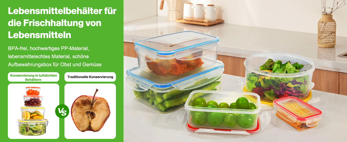 Набір контейнерів для зберігання їжі YASHE 50 шт. з кришками, BPA-Free, для кухні