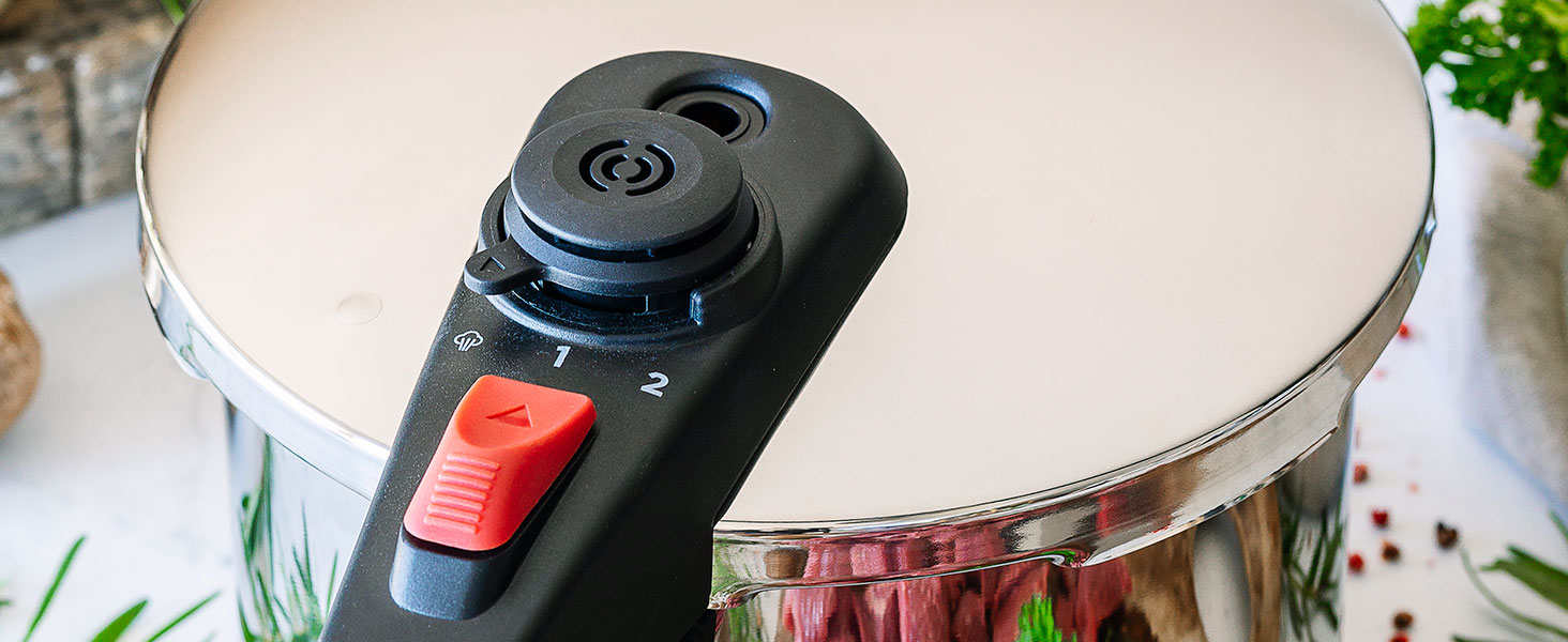 Каструля-скороварка BRA Allure 6 л з нержавіючої сталі 18/10, 2 програми приготування та блокування відкривання, для всіх типів кухонь