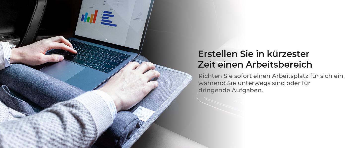 Підставка для ноутбука на колінах, Laptoptisch для дому, офісу, ліжка, дивану – дерев'яний дизайн, розмір L (30.5 x 57 x 4.5 см)
