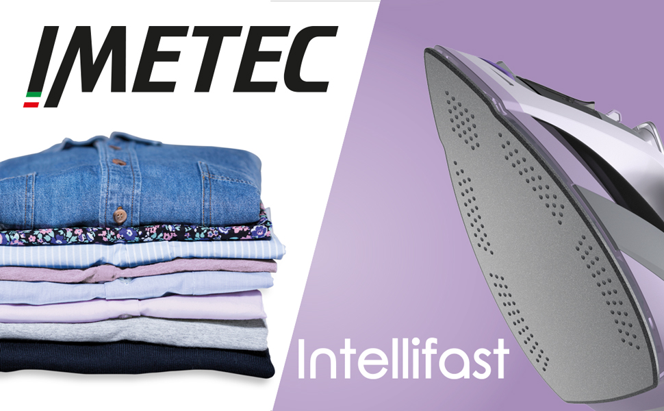 Праска Imetec Intellifast з керамічною підошвою Diamond та системою IntelliSystem, 2400 Вт, 1.9 м, захист від накипу
