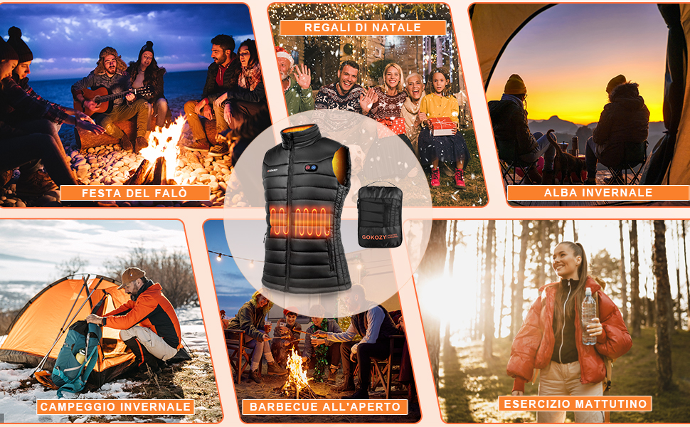 Тепла жилетка для жінок Gokozy з підігрівом, 5 зон, Powerbank, для альпінізму та роботи на відкритому повітрі (M, сіра)