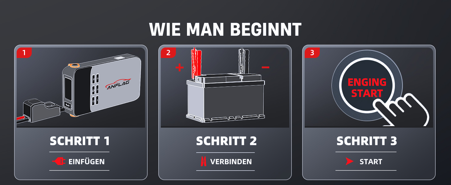 Powerbank для автомобіля з компресором 150PSI ANFLAG 5500A, стартер для бензинових та дизельних двигунів (12.0L), LCD дисплей, LED ліхтарик, подвійний USB, сірий