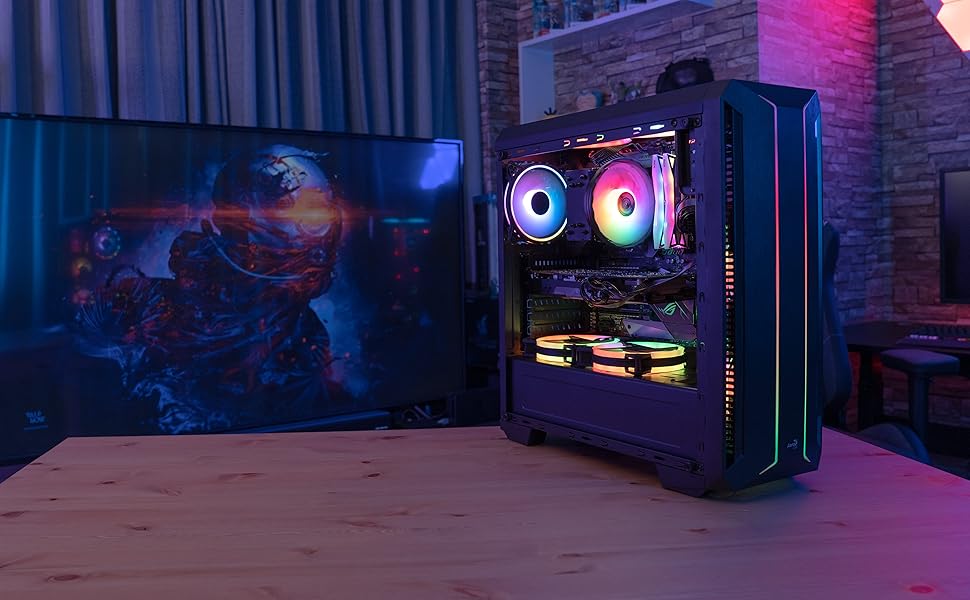 Корпус ПК Aerocool SKYLINE V2 BK ATX з RGB підсвічуванням та 120мм вентилятором
