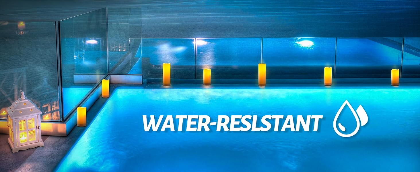 Водонепроникні LED свічки для вулиці, без полум'я, 12 шт., імітація воскових свічок, стійкі до високих температур, на батарейках