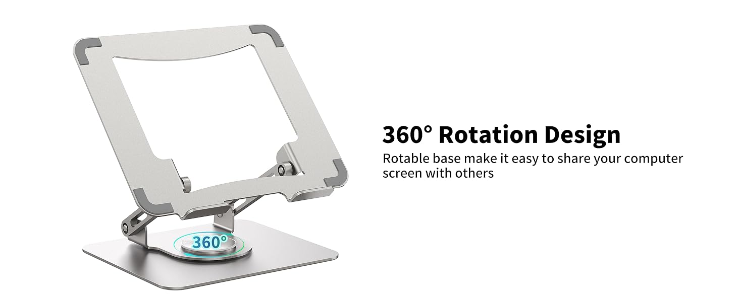 Підставка для ноутбука Soundance: регульована висота, 360° обертання, чорна, 10-15,6 дюймів