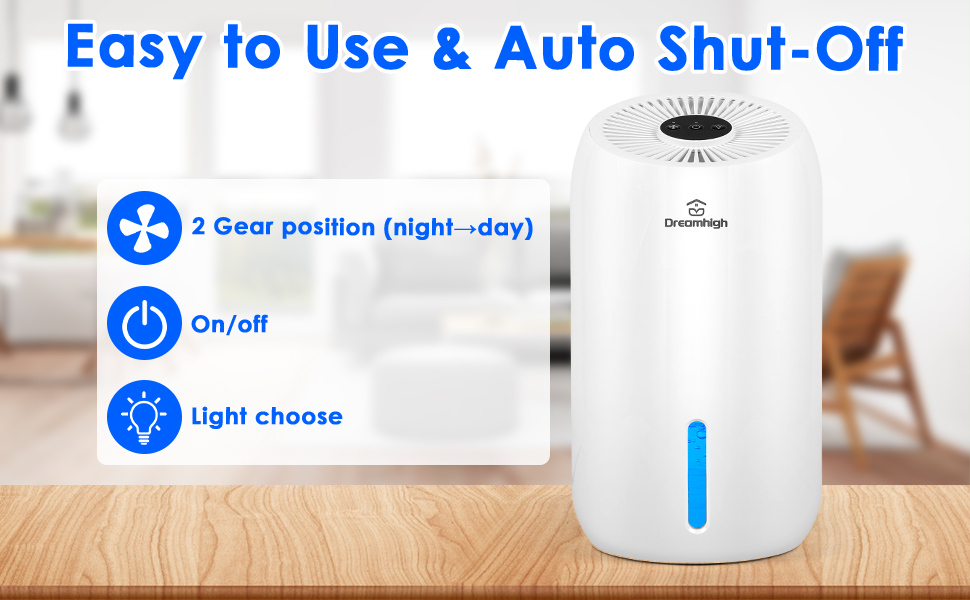 Електричний осушувач повітря Dreamhigh® 1.6L для ванної, підвалу, спальні (35 м²)
