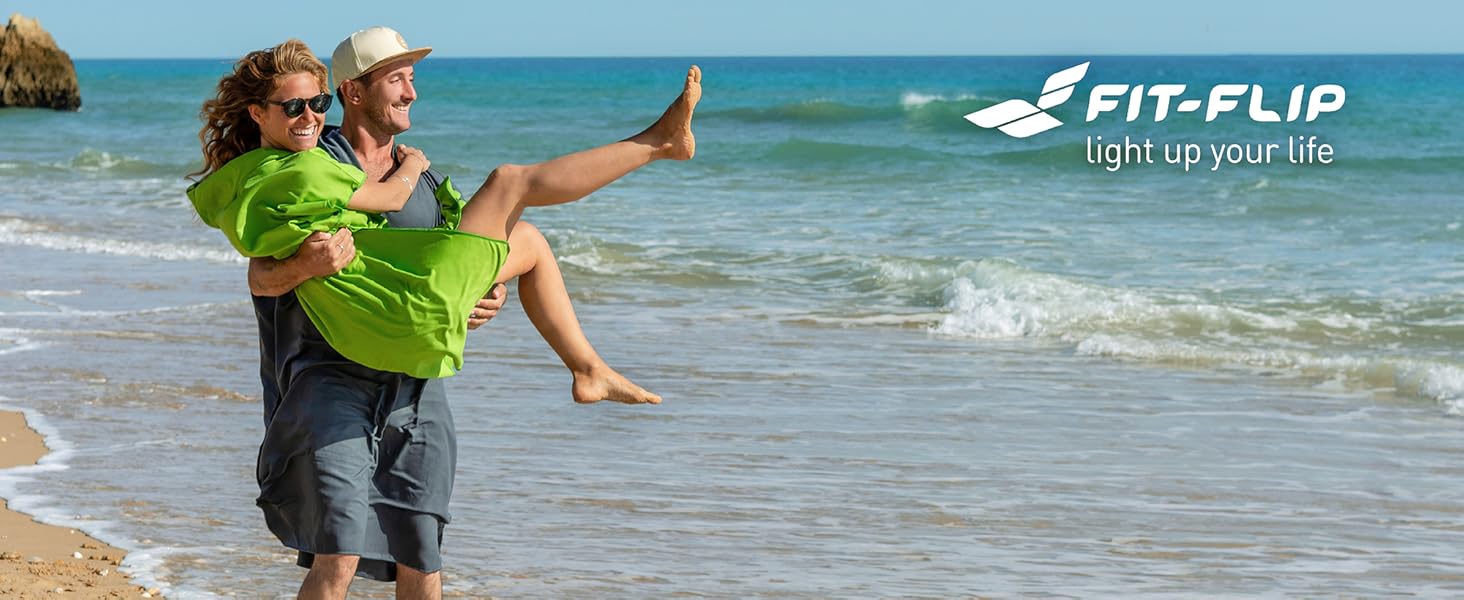 Пляжний пончо Fit-Flip для серферів, швидковисихаючий мікрофібровий рушник-пончо, ультралегкий переодягальний пончо для дорослих