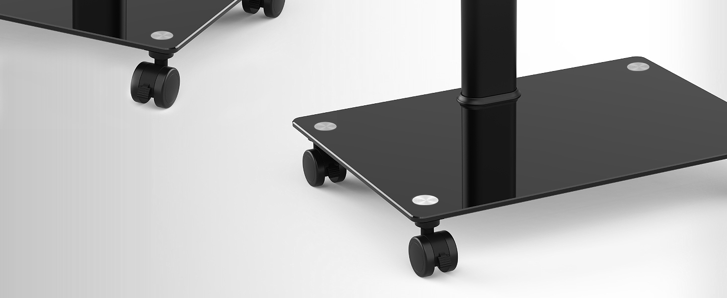 FITUEYES Rolling TV Stand with Wheels - Tilting ±15° Swivel ±35° Adjustable Height TV Cart for 19-42 inch Flat Screen TVs up to 35kg, VESA 200x200