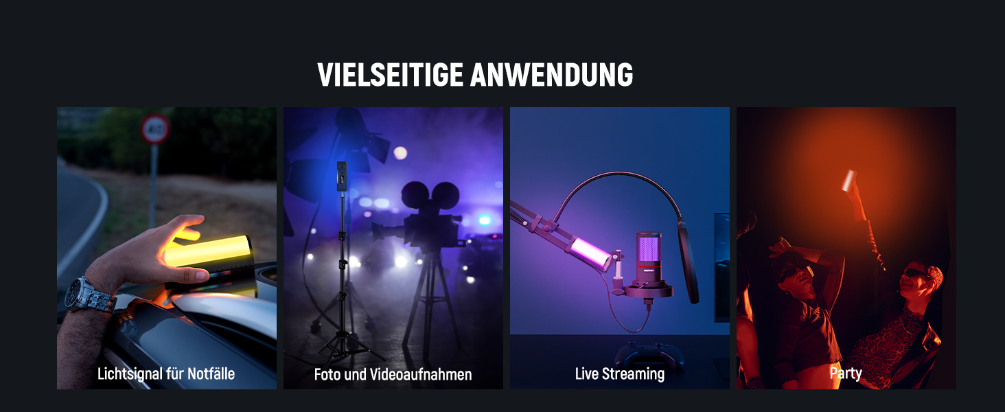 NEEWER LED відеосвітло з магнітним тримачем та штативом, RGB, 2500-8500K, 2500mAh, TL96RGB/TL97C (2 шт.)